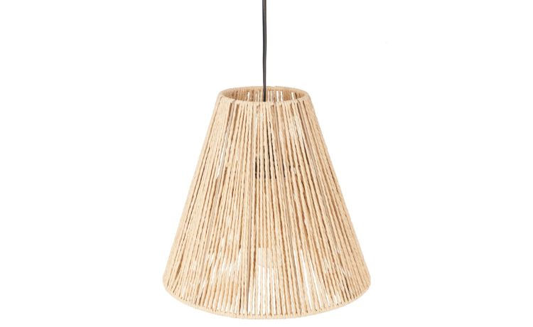 Giada sospensione in acciaio naturale E27 40W--Legno naturale-Fibra naturale