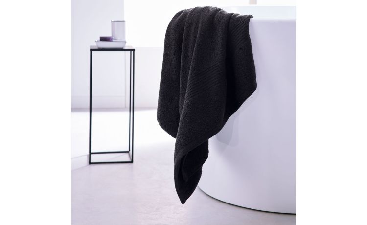 Organic Cotton telo antracite 70x140 cm- -Grigio scuro-Cotone-130 cmx70 cm