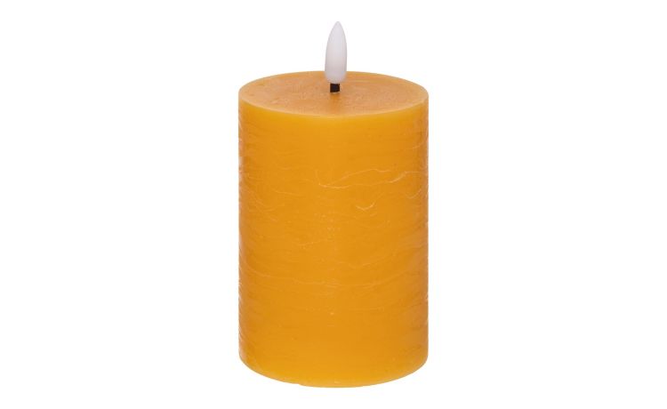 Candela in cera con fiamma led gialla h12