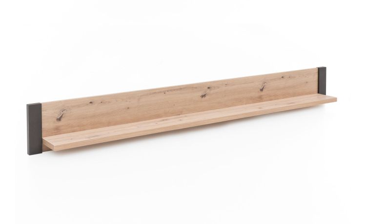 Tenerife mensola artisan con particolari neri-Struttura in pannello melaminico-Legno naturale-Pannello melaminico-25 cmx200 cm