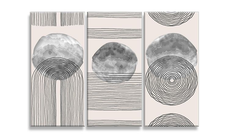 Lines canvas moderno 122x180 cm--Grigio-Canvas-180 cmx122 cm