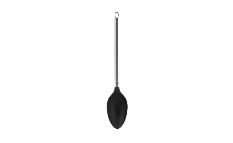 Style cucchiaione in nylon nero con manico in acciaio--Nero-Nylon-34 cmx6 cm