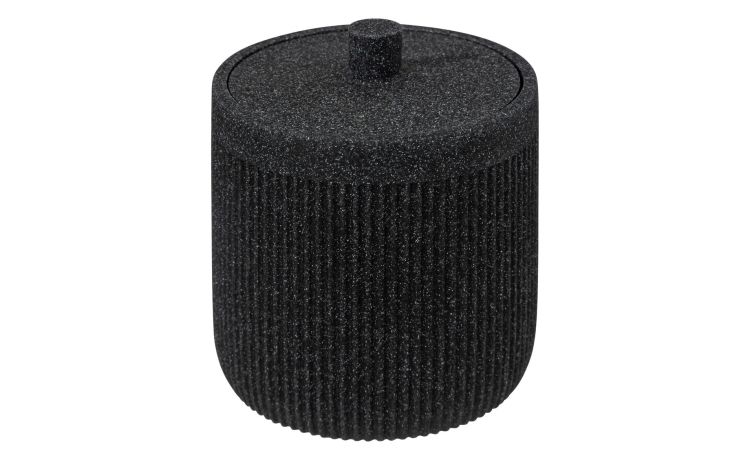Onyx contenitore con coperchio in poliresina nero--Nero-Poliresina