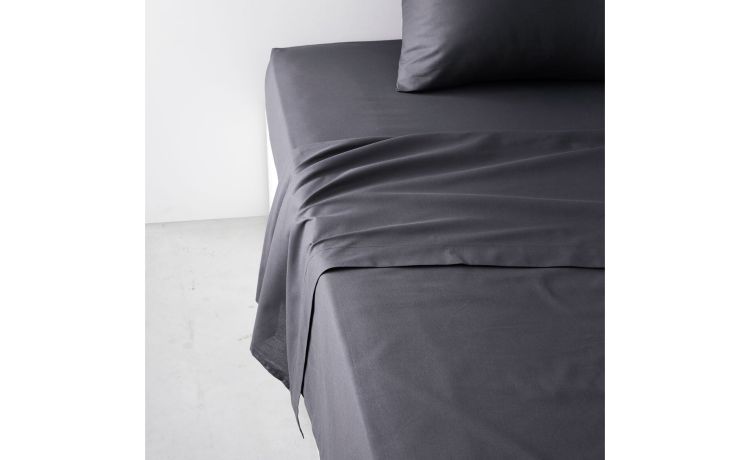 Organic Cotton lenzuolo singolo antracite- --100% Cotone-Singolo