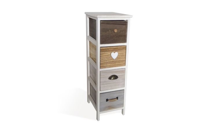 Country cassettiera 4 cassetti in legno h81-4 cassetti assortiti