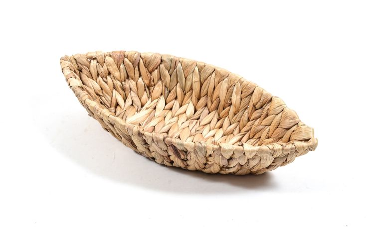 Cestino barca banano intrecciato 40x18cm--Beige--8 cmx40 cm