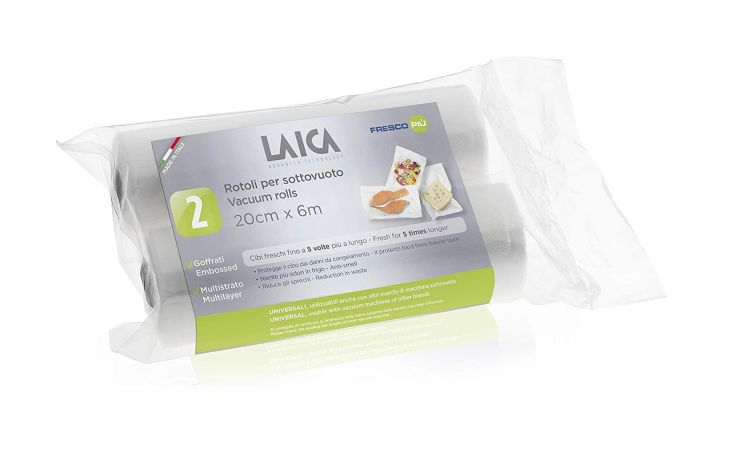 Laica Rotoli per sottovuoto 20 x 600 cm VT3508-Confezione da 2 rotoli