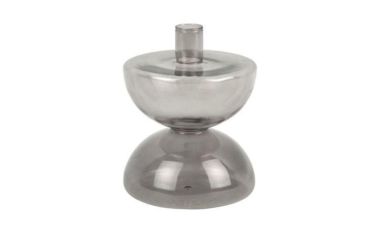 Diabolo porta candela in vetro nero Ø12 cm--Nero-Vetro