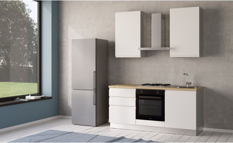 Iris cucina 180 cm colore bianco opaco -2 elettrodomestici--Melaminico