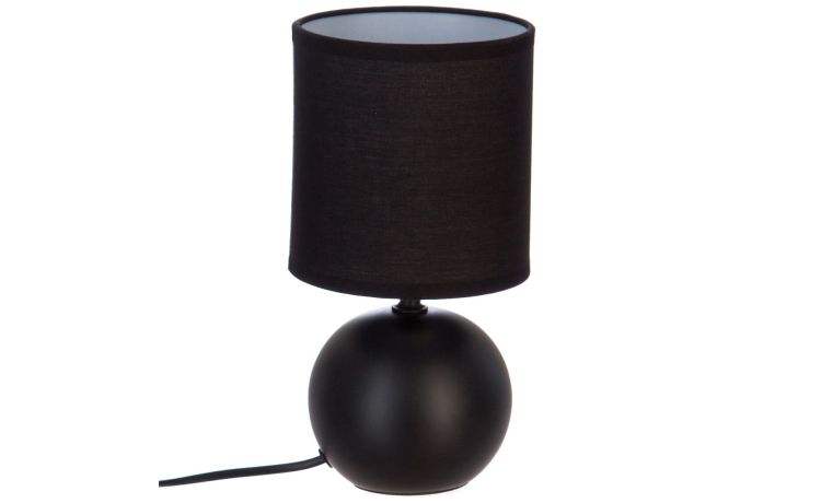 Timeo abatjour nera in ceramica E14 60W--Nero-Ceramica