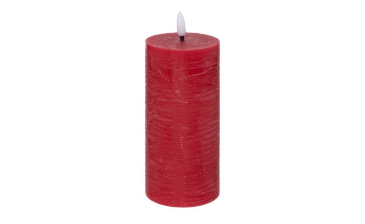 Candela in cera con fiamma led rossa  h17