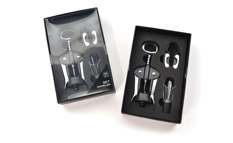 Set sommelier 3 pezzi acciaio --Grigio-Acciaio
