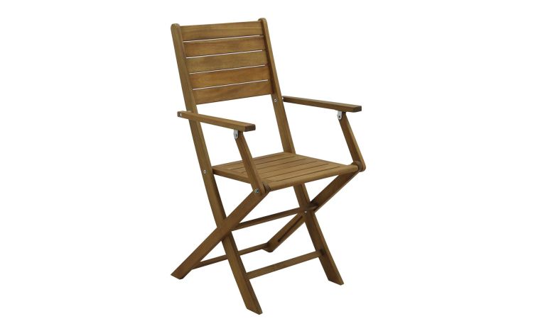 Fly sedia con braccioli in legno di acacia color Teak-Pieghevole-Legno scuro-Legno di acacia-92 cmx54 cm