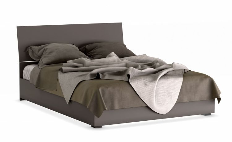Desiree letto matrimoniale contenitore grigio cenere-In pannello ecologico certificato; rete inclusa-Grigio-Pannello ecologico-Matrimoniale