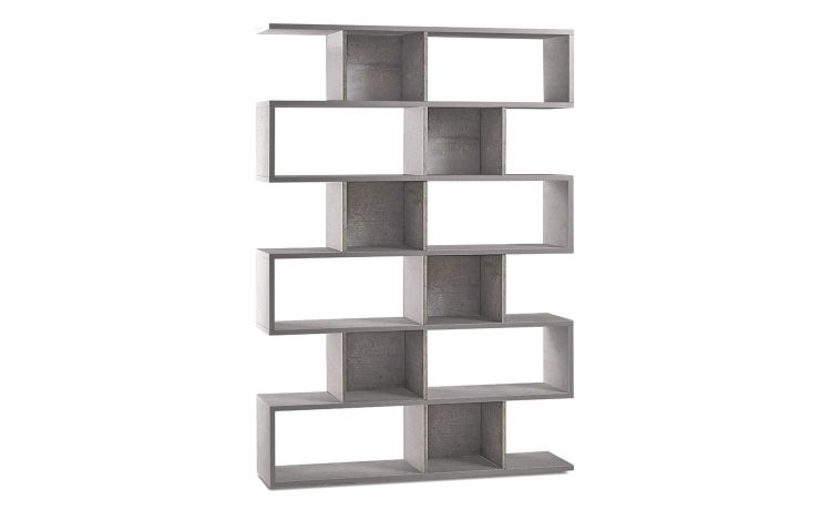 Book libreria a parete cemento h215 cm--Cemento-Pannello melaminico-215 cmx150 cm