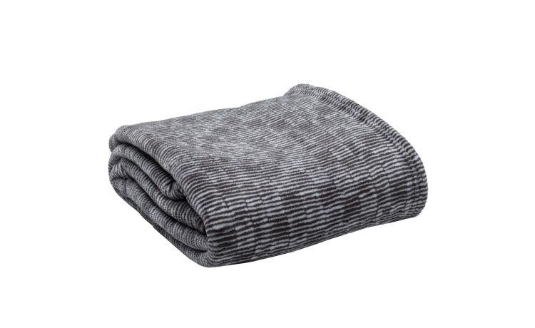Chardonnay coperta grigio a righe 150x200 cm--Grigio-100% Poliestere-Singolo