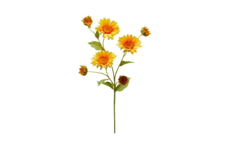 Ramo con 7 fiori di girasole h75 --Giallo-Plastica