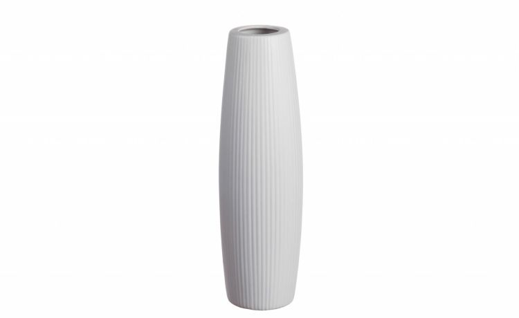 Fuze vaso H46 cm in ceramica bianca- -Bianco-Ceramica