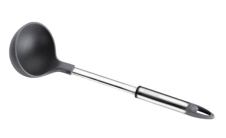Grandchef mestolo in nylon e acciaio nero- -Cromo-Nylon