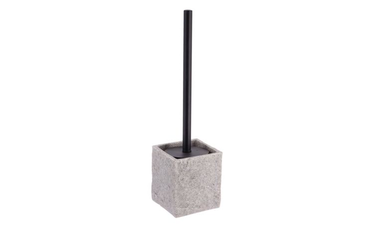 Portascopino grigio effetto pietra grezza H37 cm- -Grigio-Poliresina