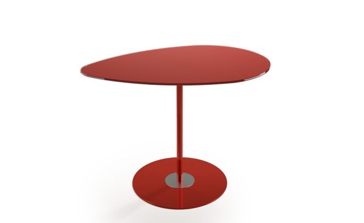 Glass tavolino Dallia a goccia rosso h44 cm--Rosso-Vetro-44 cmx40 cm
