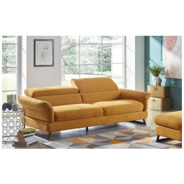 Haiti divano 3 posti in tessuto senape-Divano lineare fisso-Senape-Tessuto-69 cmx222 cm