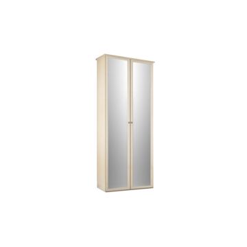 Susy armadio 2 ante battenti betulla con specchio-In pannello ecologico certificato-Legno naturale-Pannello ecologico-241 cmx88 cm