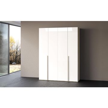 Mia armadio 4 ante battenti olmo delicato/bianco -In pannello nobilitato decorativo -Legno naturale-Nobilitato-238 cmx161 cm