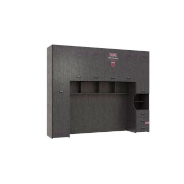 Street Ponte 6 ante a destra con libreria grigio scuro-Con 3 cassetti