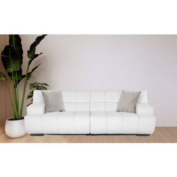 Fellini divano 4 posti maxi in tessuto bianco-Con schienale reclinabile -Bianco-Tessuto-83 cmx282 cm
