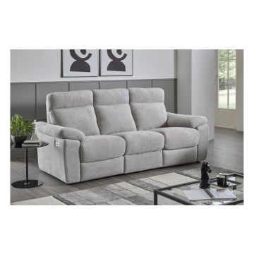 Baltimora divano con relax elettrico in tessuto sabbia -3 posti&#43;2 relax-Sabbia-Tessuto-97 cmx207 cm